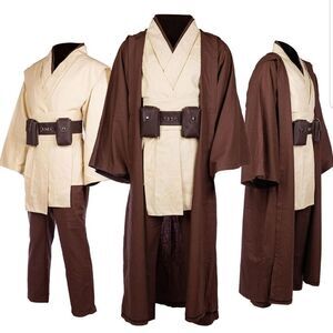 Star wars Obi Wan Kenobi Costume Jedi Robe Hoodies Uniforms Cosplay Set 3 pc